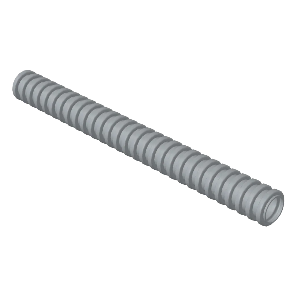 Hose, Ribbed 7mm D. 9L / 7.2cm in Light Bluish Gray