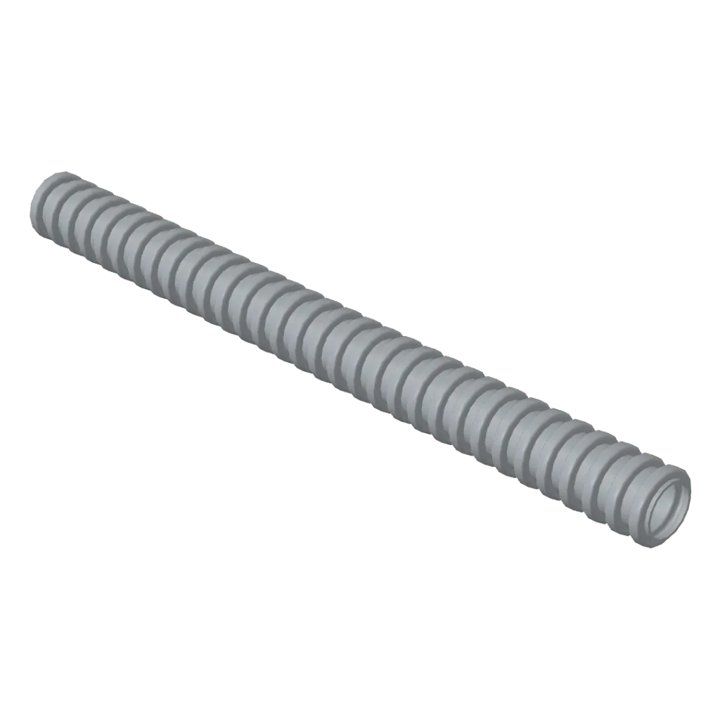 Hose, Ribbed 7mm D. 10L / 8.0cm in Light Bluish Gray
