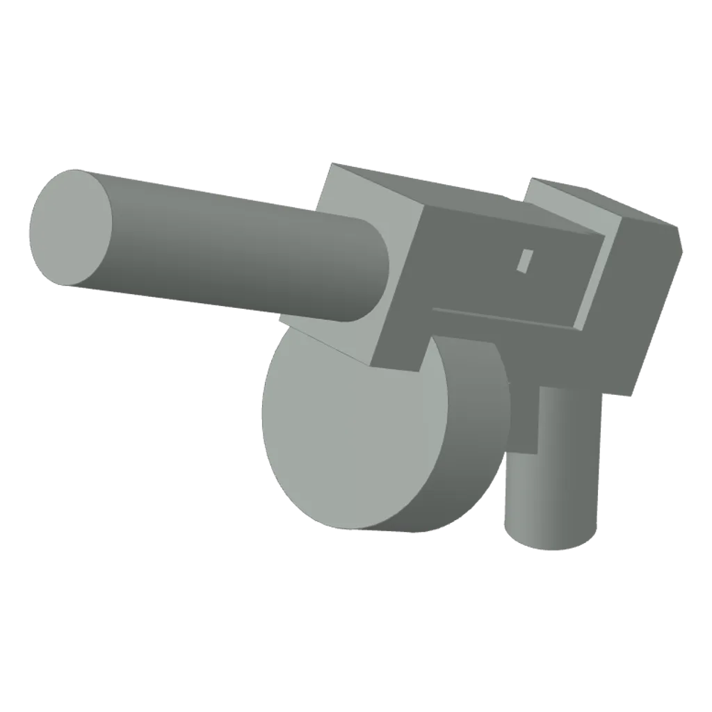Weapon Gun [Automatic Long Barrel and Round Magazine] in Light Gray