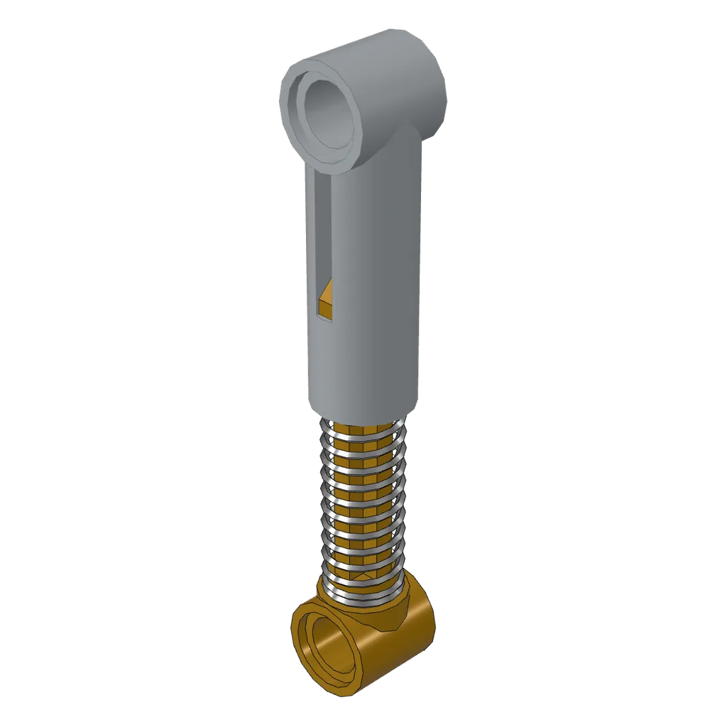 Technic Shock Absorber 6.5L with Soft Spring, Tight Coil, Pearl Gold Piston Rod [Complete Assembly] in Light Bluish Gray