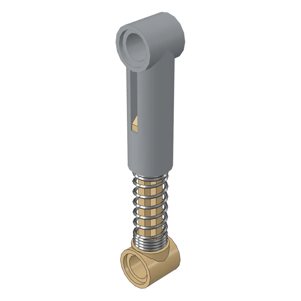 Technic Shock Absorber 6.5L with Hard Spring, Tight Coils at End, Tan Rod [Complete Assembly] in Light Bluish Gray