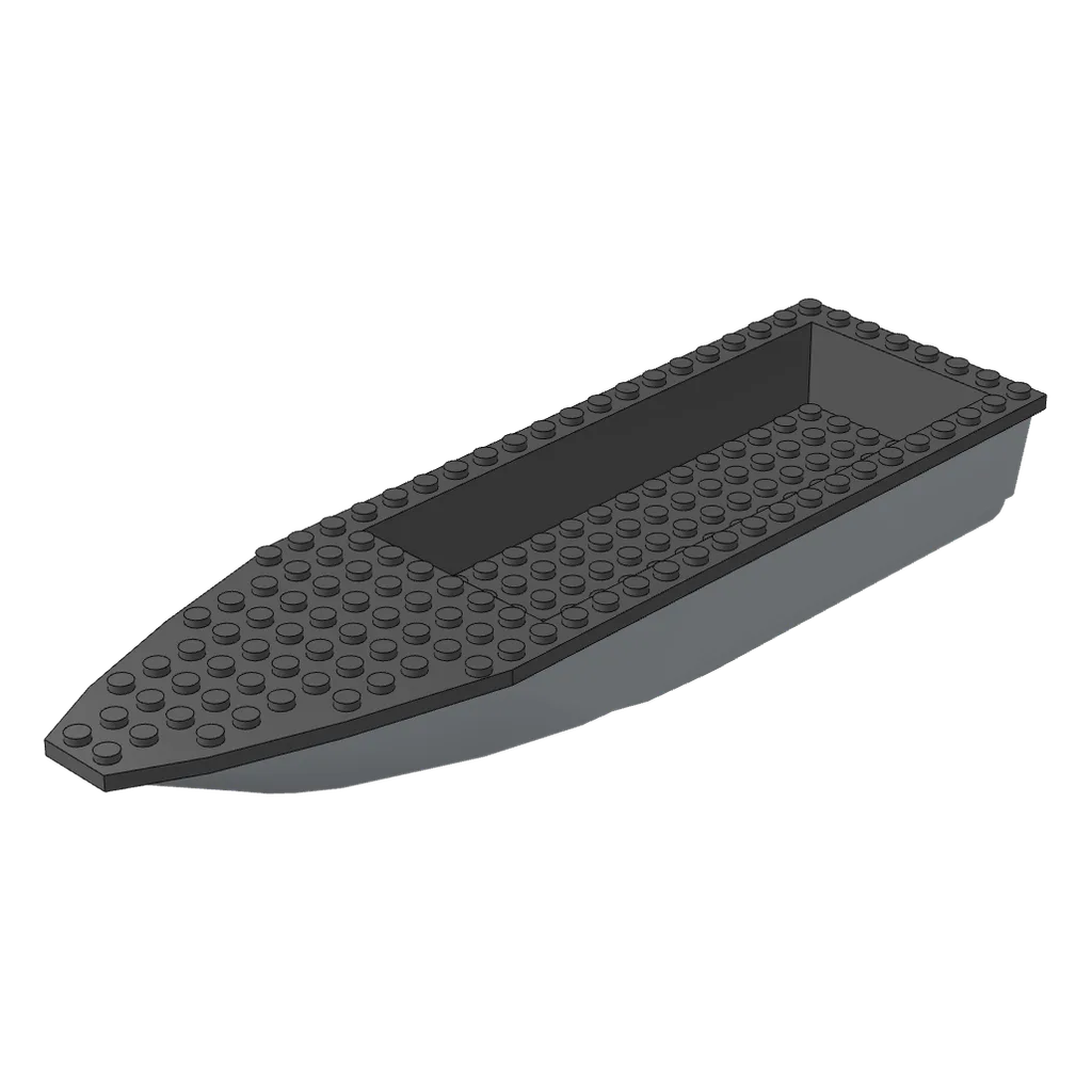 Boat 28 x 8 with Dark Tan Top [Complete Assembly] in Light Bluish Gray