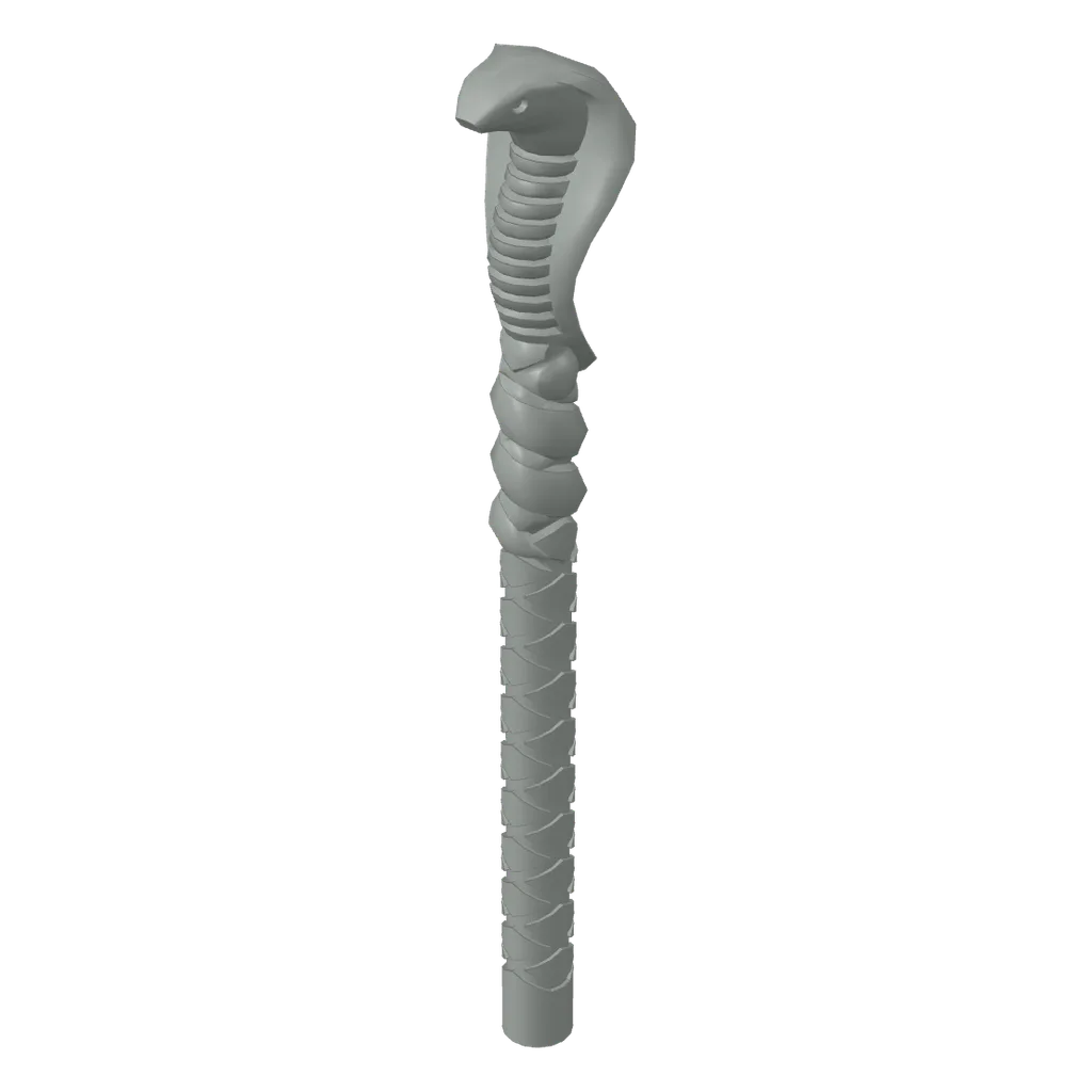 Weapon Staff (Snake) in Light Gray